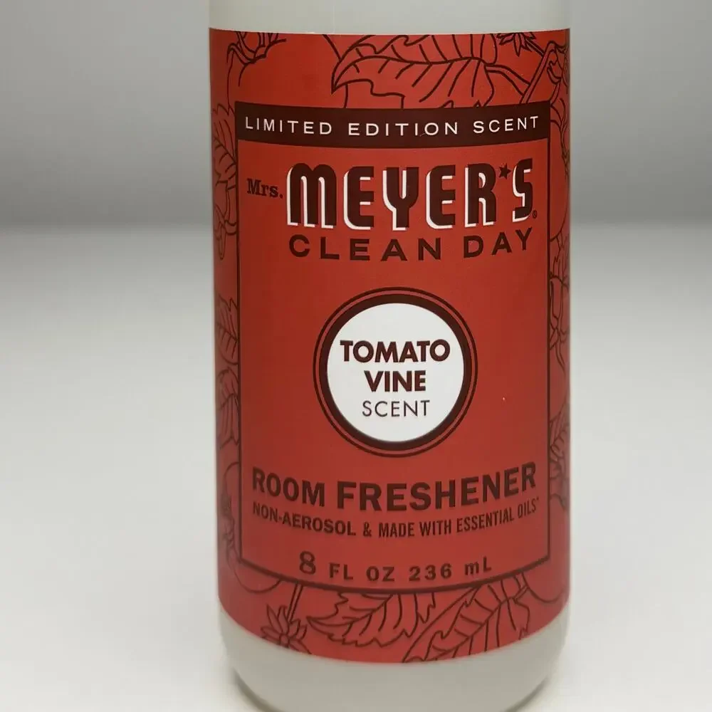 Set of 4 — Mrs. Meyers Tomato Vine Summer Scent Room Freshener Spray Bottles 8oz
